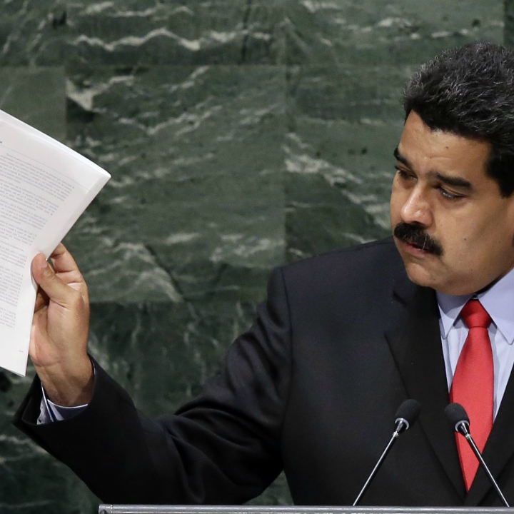 El presidente de Venezuela, Nicolás Maduro, pronuncia su discurso durante el debate general de la 69 Asamblea General de la ONU. / Foto: EFE/JASON SZENES