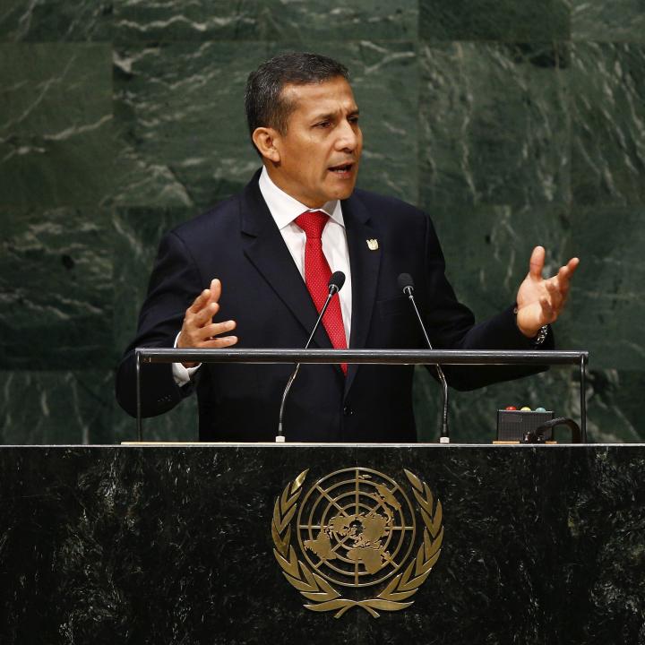 El presidente peruano, Ollanta Humala durante la Asamblea General de las Naciones Unidas en su sede de Nueva York, Estados Unidos./ Foto: EFE/Andrew Gombert