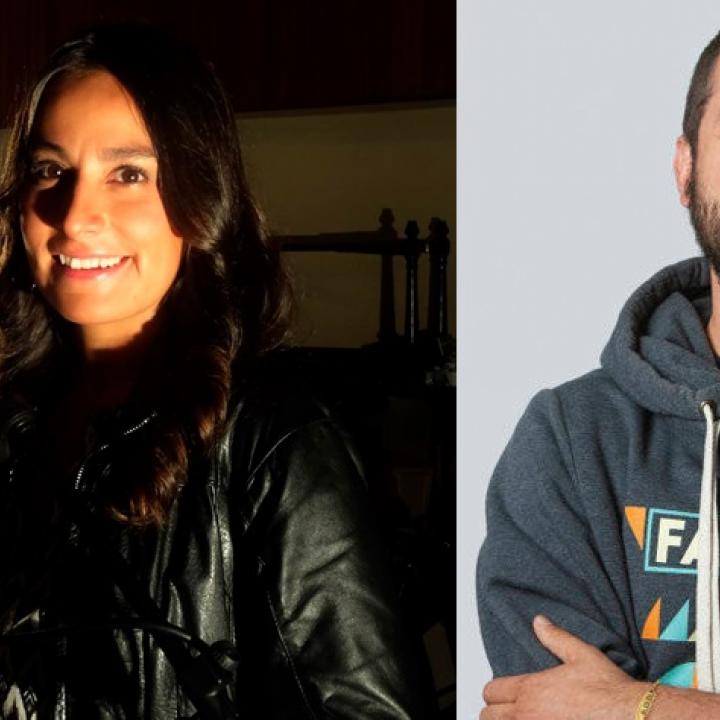 Luisa Piñeros, periodista musical de Radio Nacional de Colombia y Diego Maldonado, gerente de One RPM