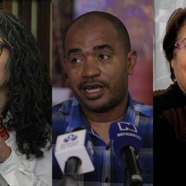 María José Pizarro, Odorico Guerra y Aída Avella, víctimas de la violencia en Colombia y ahora candidatos al Congreso de la República. Fotos: Colprensa. Febrero 2018.