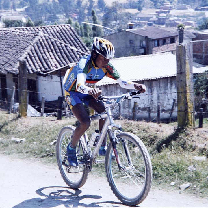 El ciclista boyacense Nairo Quintana en sus inicios.