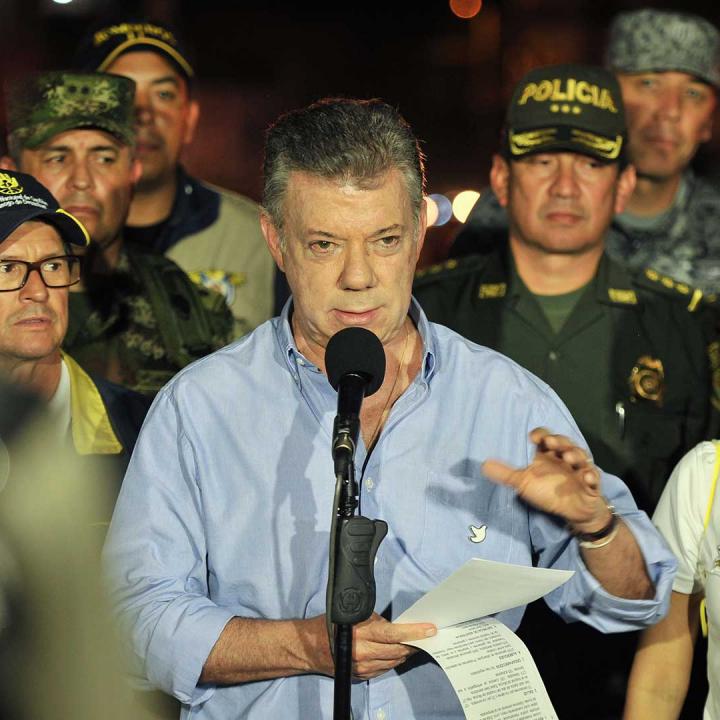 Presidente Santos en su visita a Mocoa. Foto: Presidencia de la República.