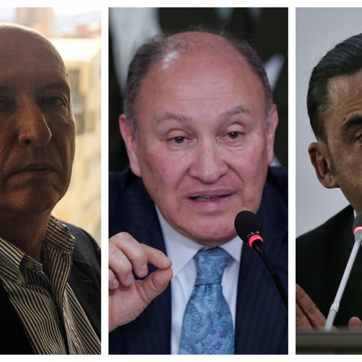 El abogado constitucionalista, Juan Manuel Charry; el magistrado Alberto Rojas Ríos, presidente de la Corte Constitucional y el abogado penalista, Francisco Bernate. Foto: Colprensa.